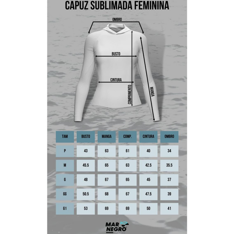 CAMISA DE PESCA LISA FEMININA - PRETO - MAR NEGRO