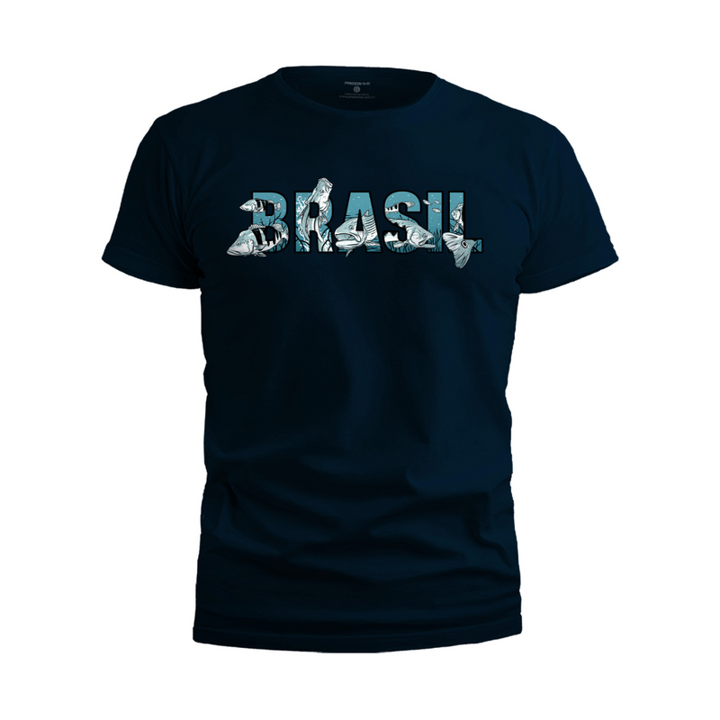 CAMISETA DE PESCA CASUAL LINE - BRASIL - PRESA VIVA