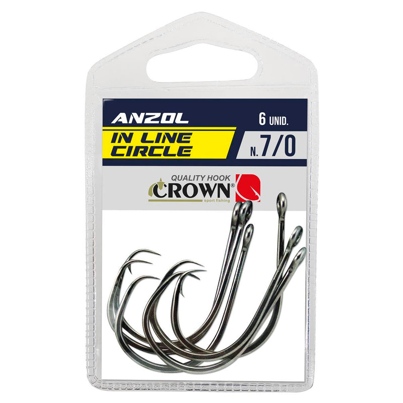 ANZOL IN LINE CIRCLE BLACK 7/0 - CROWN