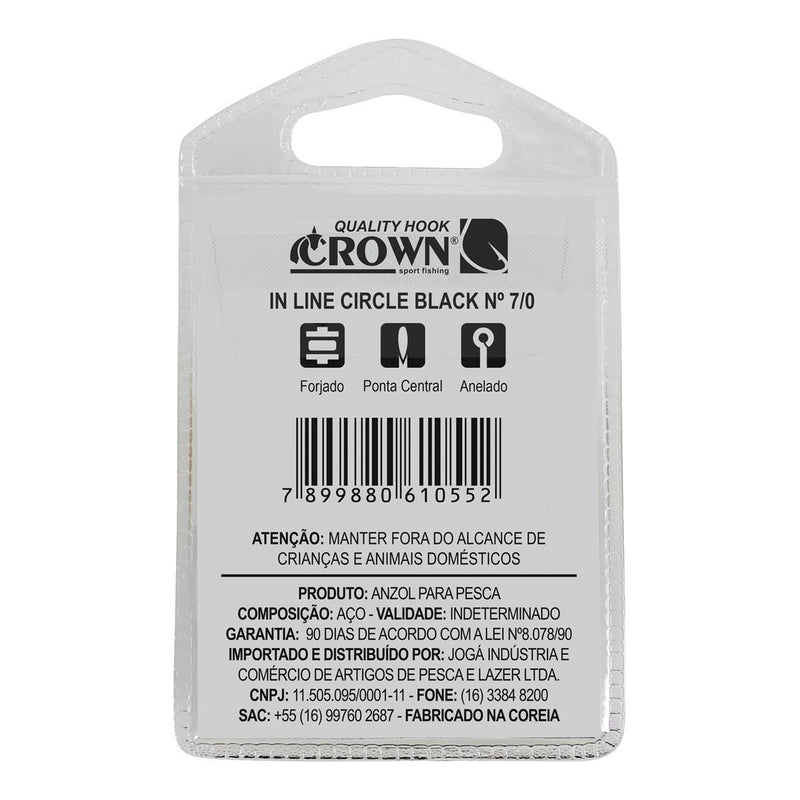ANZOL IN LINE CIRCLE BLACK 7/0 - CROWN