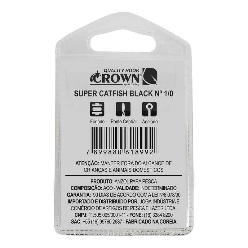 ANZOL SUPER CAT FISH BLACK 1/0 - CROWN