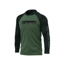 CAMISA DE PESCA MASCULINA POLIAMIDA COM CAPUZ - VERDE MILITAR - PRESA VIVA