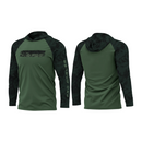 CAMISA DE PESCA MASCULINA POLIAMIDA COM CAPUZ - VERDE MILITAR - PRESA VIVA